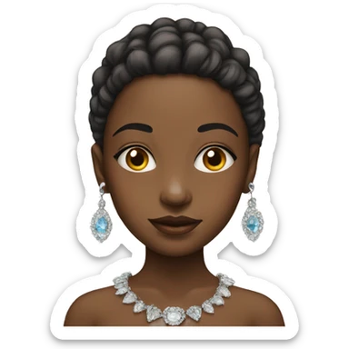 portrait of a girl with jewelry sticker