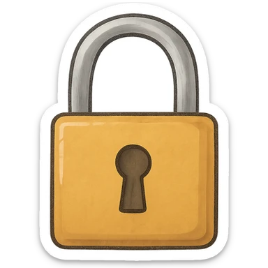 digital illustration of a lock, no background sticker