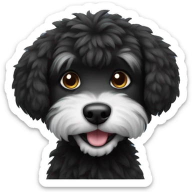 Black fluffy dog  sticker