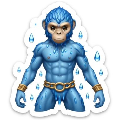 water elemental monkey warior water particles sticker