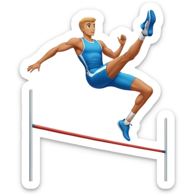 high jump athlete in mid-air, clearing the bar sticker