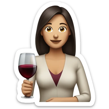 Brunette woman holding glass of red wine in each hand sticker