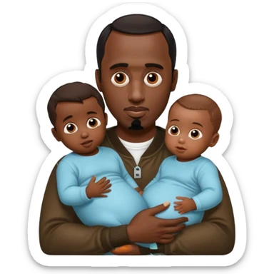 Sean Diddy combs with babies  sticker
