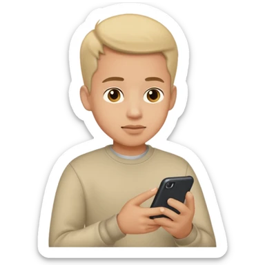 A guy scrolling on this phone sticker