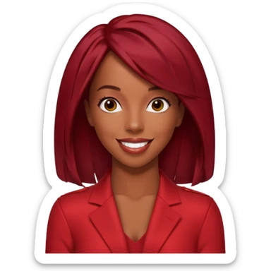 Kelly Rowland, dark red hair, red outfit sticker