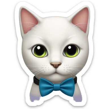 black cat wearing bow tie sticker