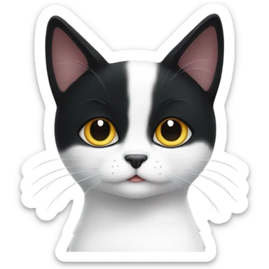 Black cat and white cat with black dots sticker