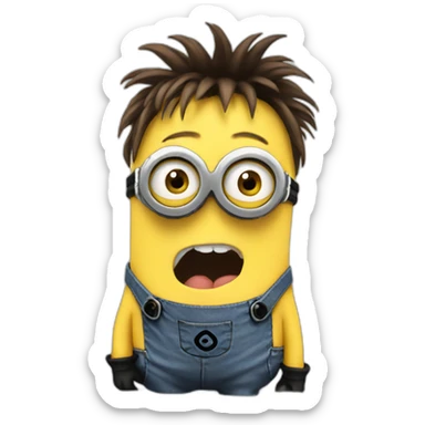 Minion doing weird stuff sticker