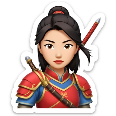 Mulan Chinese warrior woman sticker