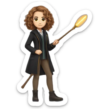 Hermione Granger with madgic wand sticker