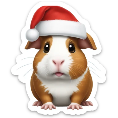 Guinea pig in a Santa hat sticker