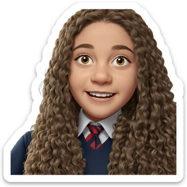 smiling girl in school uniform sticker