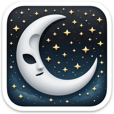 black half moon sticker