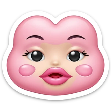 baby pink kiss mark sticker