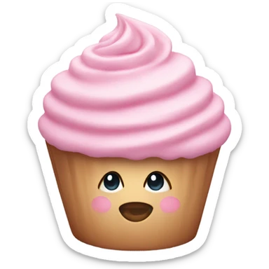 pastel pink cupcake sticker