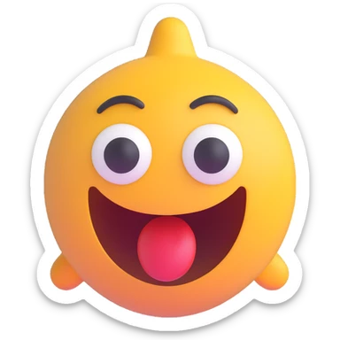 Shocked emoji in 3D style with a surprised expression, variant 8, no background, transparent background. sticker