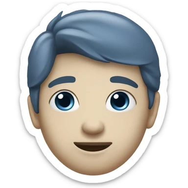 blue cute soft white sticker