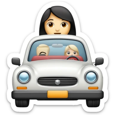 Auto blanco yendo al cine sticker