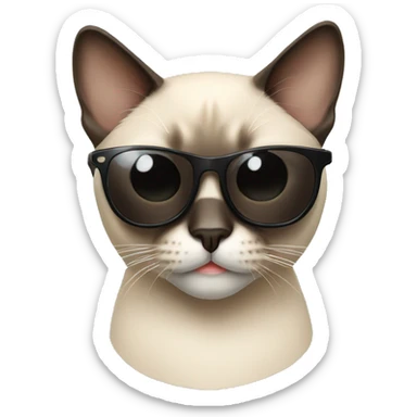 Siamese cat wearing sunglasses sticker