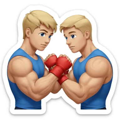 DIRTY BLONDE HAIR BLUE EYES BIG BICEPS FOR ARM WRESTLING YOUNG MAN sticker
