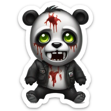 panda zombie sticker