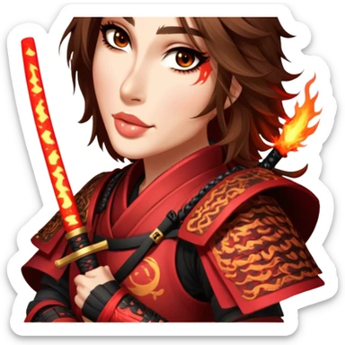 Fire-Wielding Samurai sticker