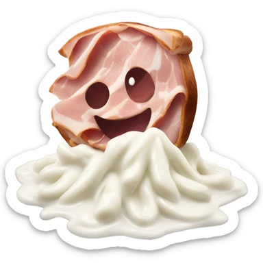 shredded ham with white sauce sticker