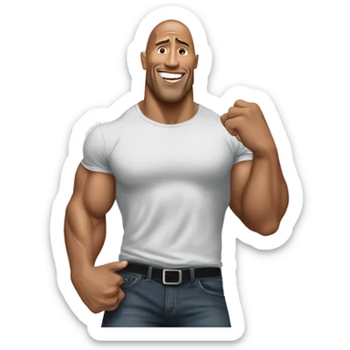 The rock doing his most popular pose sticker
