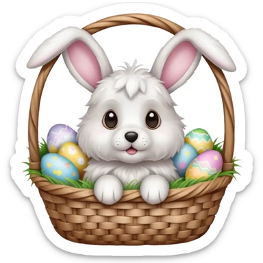 Easter Bunny dog sticker