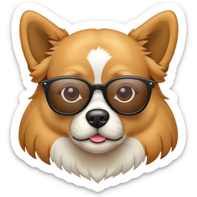 Chien noir avec des lunettes de soleil sticker