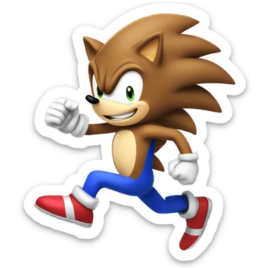 Sonic the hedgehog running so so super fast sticker
