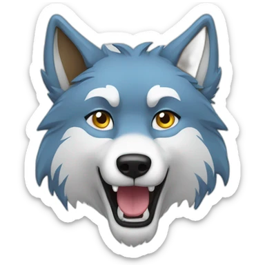 Wolf, white, lightblue, emote, Twitch sticker