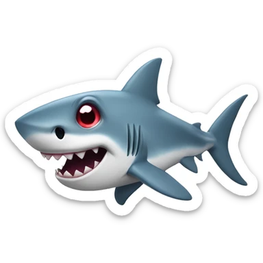 Shark with heahearts as eyes sticker