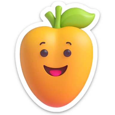 cashew nut, 3D emoji style sticker