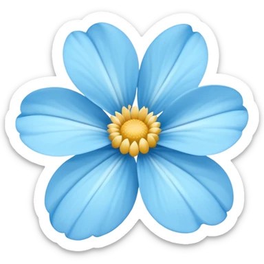 light blue  flower cute  sticker