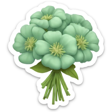 Sage  green flower bouquet  sticker