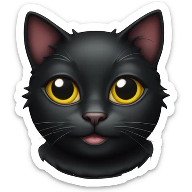 Black cat with jester collar sticker