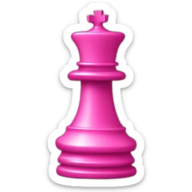 Pink chess piece sticker