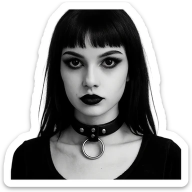 goth black white choker , remove background  sticker