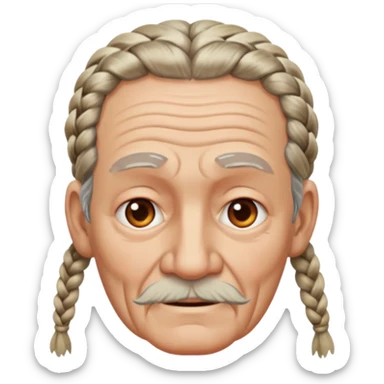 elves with braided hair old man sticker