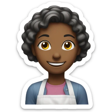 smiling girl in kitchen sticker