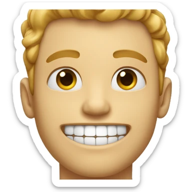 White Man smiling while showing teeth with jawline  sticker