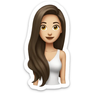 Brunette-girl-long-hair-old-money-fashion-style sticker
