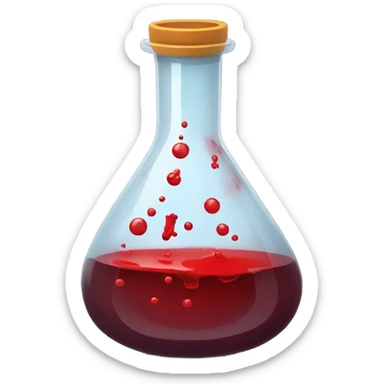 A chemical flask with blood inside sticker