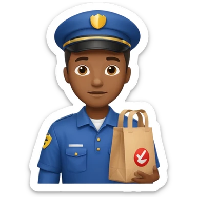 Food Delivery Courier black man sticker