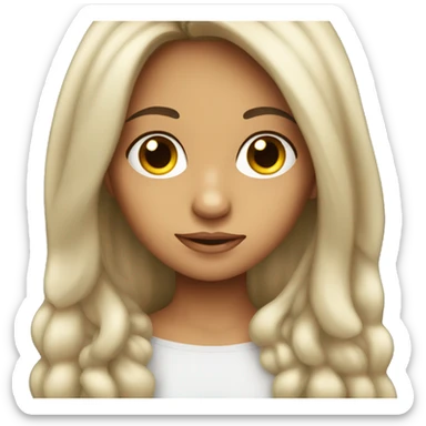 Pretty hispanic girl with big eyes and long hair sticker