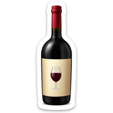 Fancy bottle of red wine sticker
