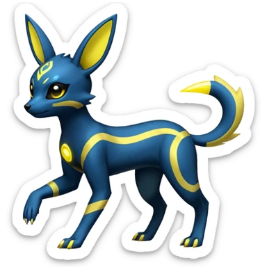 Umbreon-Electrike-Zeraora-Fakémon-hybrid-creature (full body)  sticker