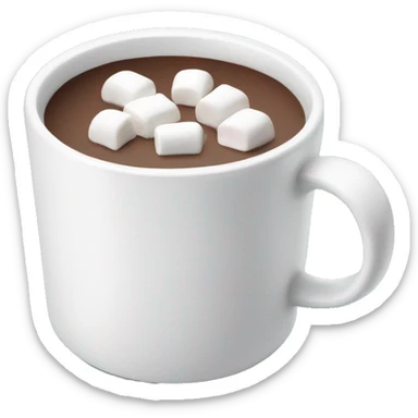 White mug of hot chocolate with marshmallows sticker
