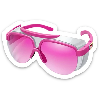 super thick pink visor sunglasses, dramatic chunky Y2K design, statement piece sticker
